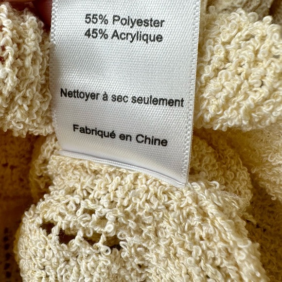 ASTR the Label Sweater Women’s Pointelle Mock Wrap Ribbed Hem Knit Cream Size XL - Picture 11 of 14